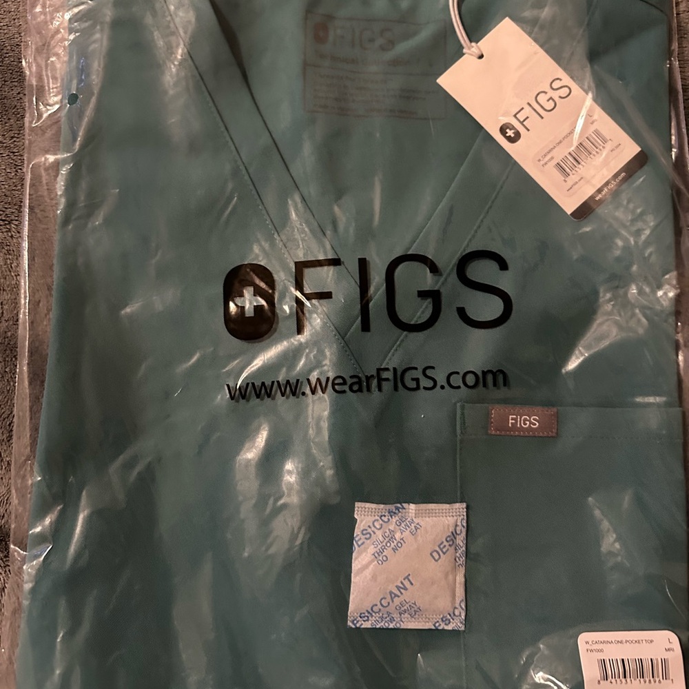 Figs Catarina Scrub Top, Large, Cactus